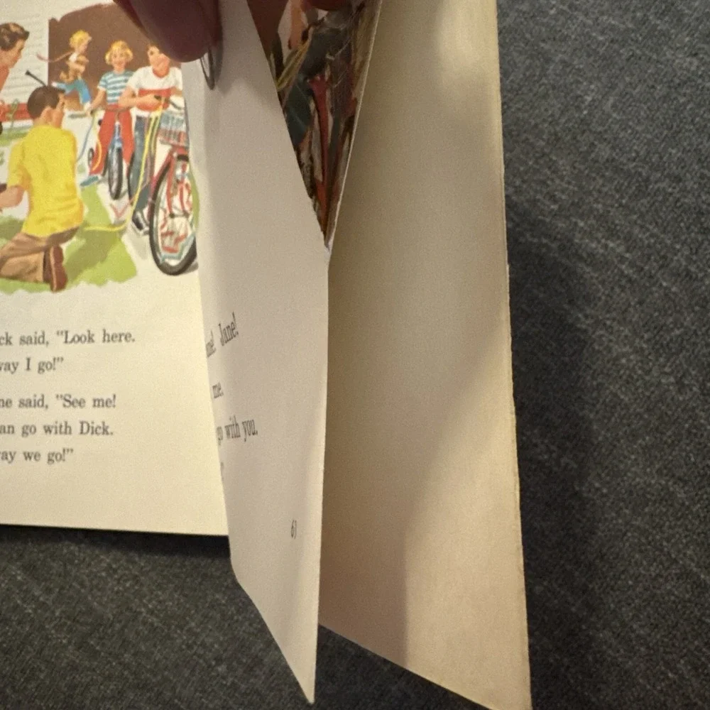 Uncut Page -Fun With Our Family Vintage Dick and Jane Textook 1962 Basic Readers